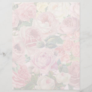 Antique Pink Garden Roses Craft Stationery Paper