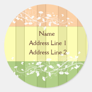 Antique Pink Green Stripe Address Labels