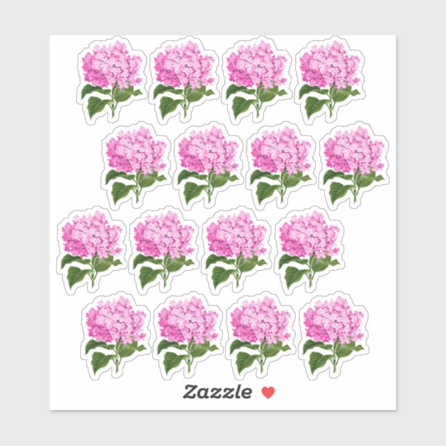 Antique Pink Hydrangea Blossom Stickers (Sheet)