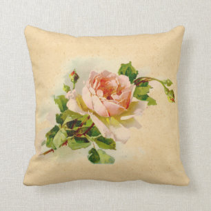 Antique Pink Rose Cushion