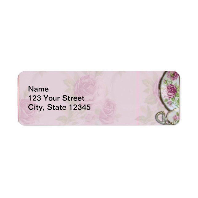 Antique Pink Rose Tea Cup on Mauve (Front)