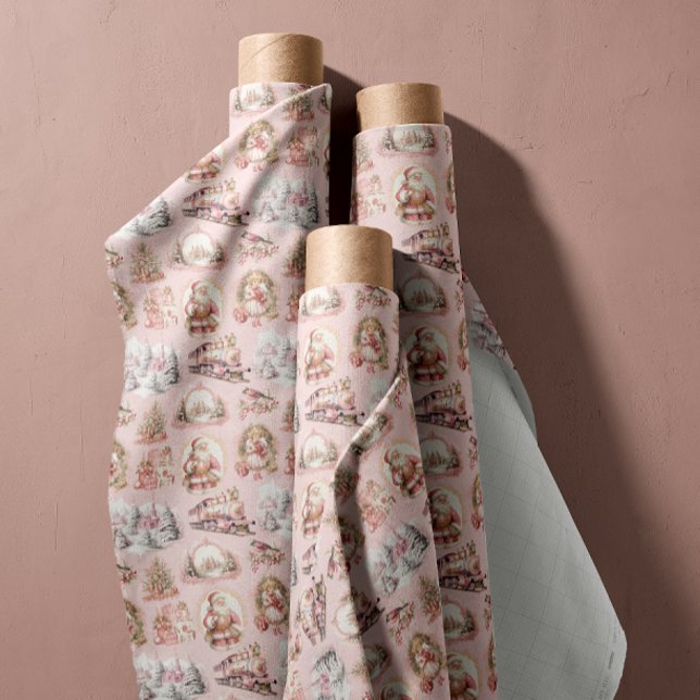 Antique Pink Victorian Vintage Christmas Fabric (Creator Uploaded)