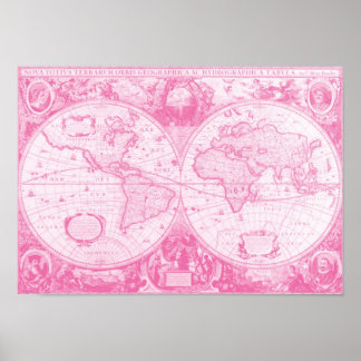Antique Pink World Poster
