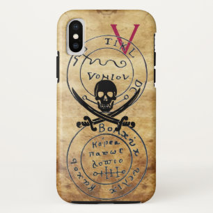 ANTIQUE  PIRATES TREASURE MAP ,SKULL AND SWORDS iPhone XS CASE