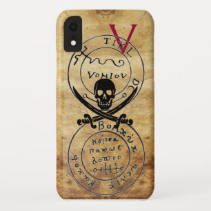 ANTIQUE  PIRATES TREASURE MAP ,SKULL AND SWORDS iPhone XR CASE