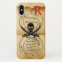 ANTIQUE  PIRATES TREASURE MAP ,SKULL AND SWORDS
