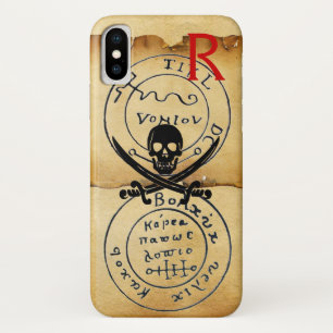 ANTIQUE  PIRATES TREASURE MAP ,SKULL AND SWORDS iPhone X CASE