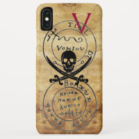 ANTIQUE  PIRATES TREASURE MAP ,SKULL AND SWORDS