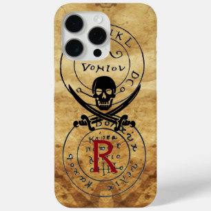 ANTIQUE  PIRATES TREASURE MAP ,SKULL AND SWORDS iPhone 15 PRO MAX CASE
