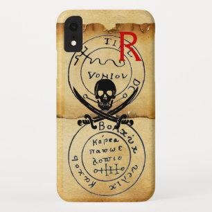 ANTIQUE  PIRATES TREASURE MAP ,SKULL AND SWORDS iPhone XR CASE