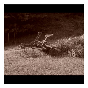 Antique Plough, in Sepia Poster