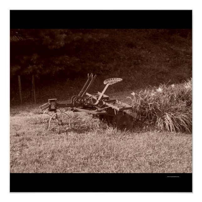 Antique Plough, in Sepia Poster (Front)