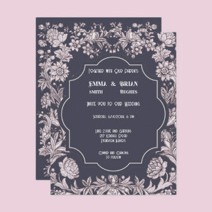 Antique Plum floral Pattern Invitation