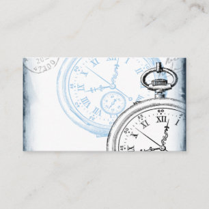 Antique Pocket Watch Clock Collage Time Machine Business Card