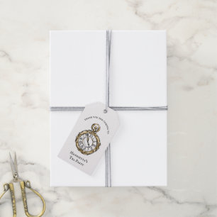 Antique Pocket Watch Whimsical Birthday Gift Tags