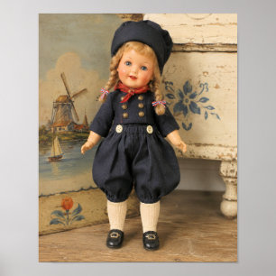 Antique porcelain doll in a Dutch setting Poster