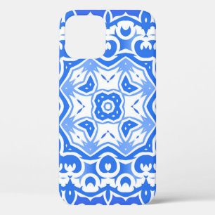 Antique portuguese azulejo ceramic. Vintage seamle iPhone 12 Case