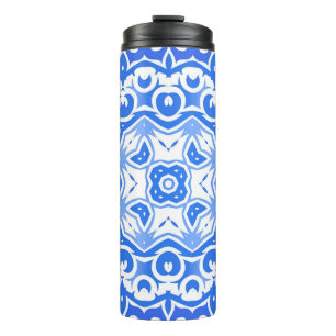 Antique portuguese azulejo ceramic. Vintage seamle Thermal Tumbler