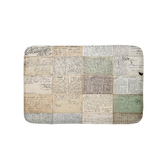 Antique Postcards French Vintage Background Bath Mat (Front)