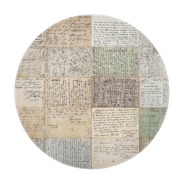 Antique Postcards French Vintage Background Cutting Board (Front)