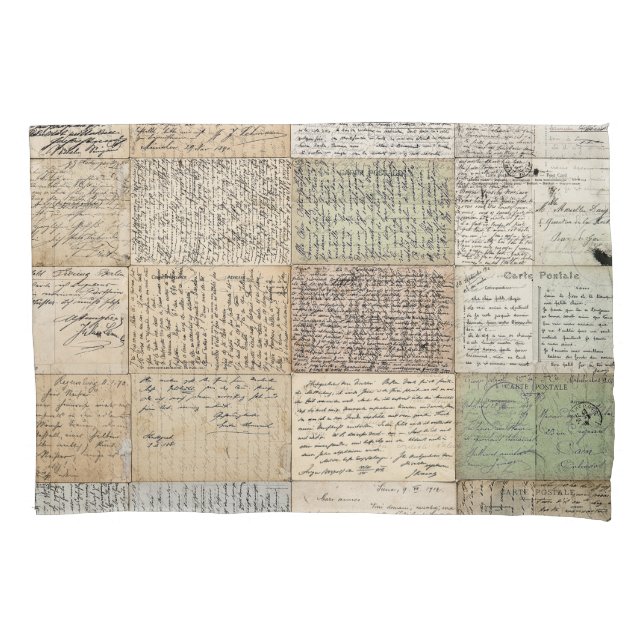 Antique Postcards French Vintage Background Pillowcase (Front)