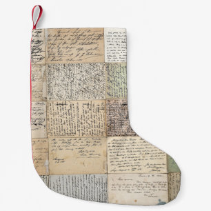 Antique Postcards French Vintage Background Small Christmas Stocking