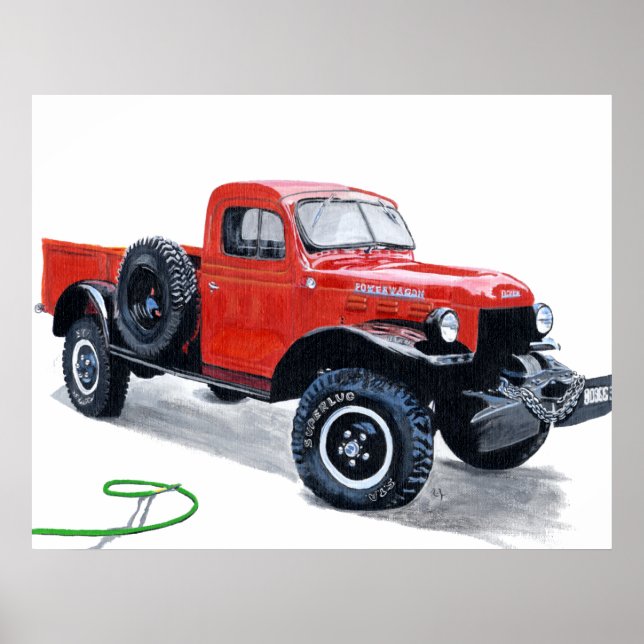 Antique Power Wagon Truck Print (Front)