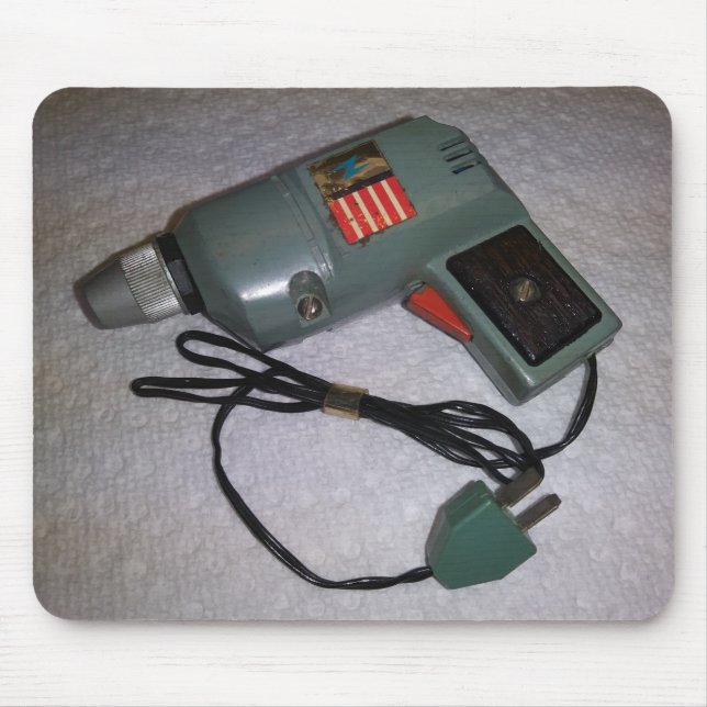 Antique PowerMite Drill Thumbnail Mouse Mat (Front)