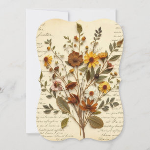 Antique Pressed Flowers Botanical Collage Vintag