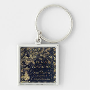 Antique Pride and Prejudice Peacock Edition Cover Key Ring