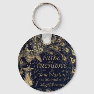 Antique Pride and Prejudice Peacock Edition Cover Key Ring