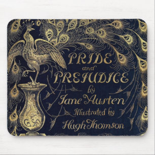 Antique Pride and Prejudice Peacock Edition Cover Mouse Mat