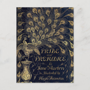 Antique Pride and Prejudice Peacock Edition Cover Postcard