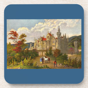 antique print of Abbotsford House Coaster