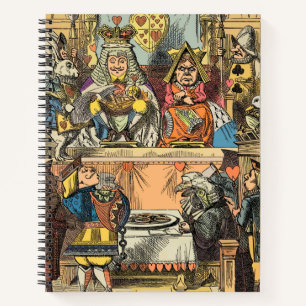 Antique Print of the Alice in Wonderland Courtroom Notebook