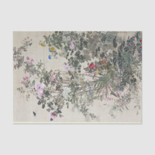 Antique Print Oriental Garden Tissue Paper