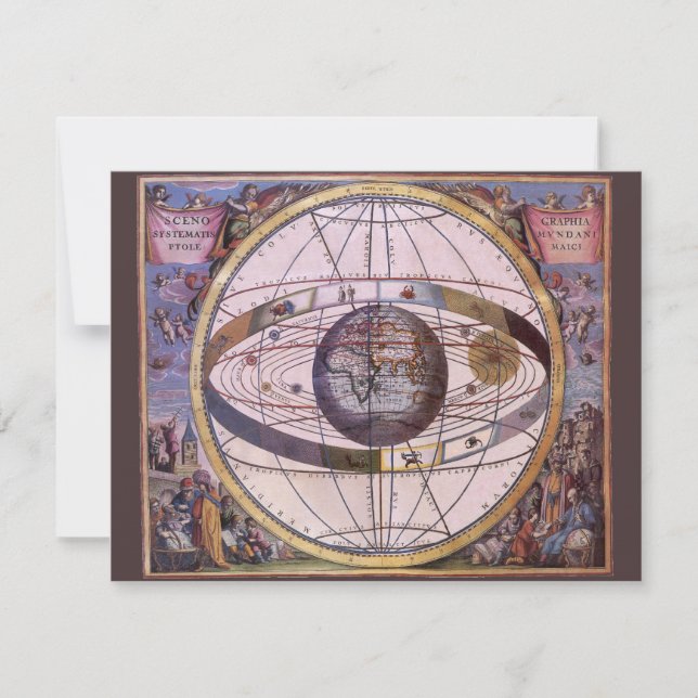 Antique Ptolemaic Solar System, Andreas Cellarius (Front)