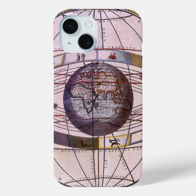 Antique Ptolemaic Solar System, Andreas Cellarius Case-Mate iPhone Case (Back)