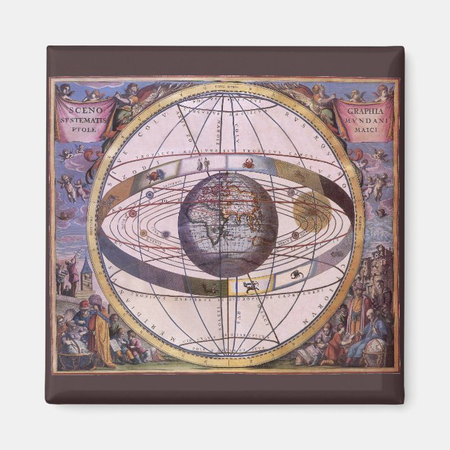 Antique Ptolemaic Solar System, Andreas Cellarius Magnet (Front)