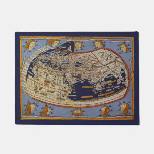 Antique Ptolemaic World Map, Johannes of Arnsheim Doormat
