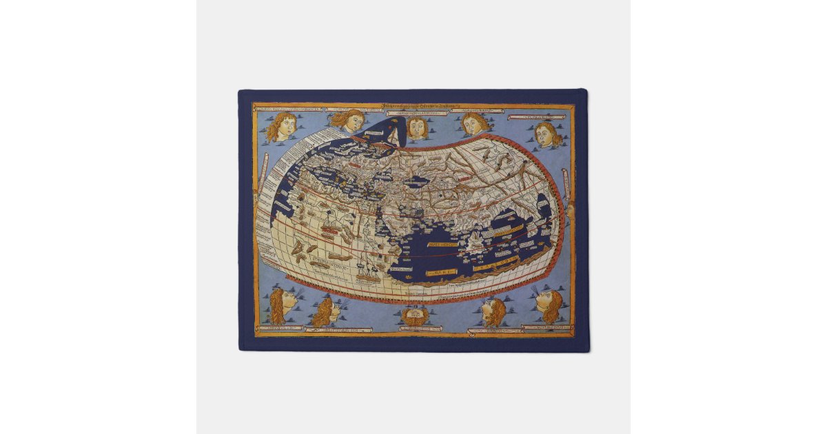 Antique Ptolemaic World Map, Johannes of Arnsheim Doormat Zazzle