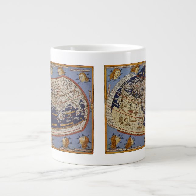 Antique Ptolemaic World Map, Johannes of Arnsheim Large Coffee Mug (Front)