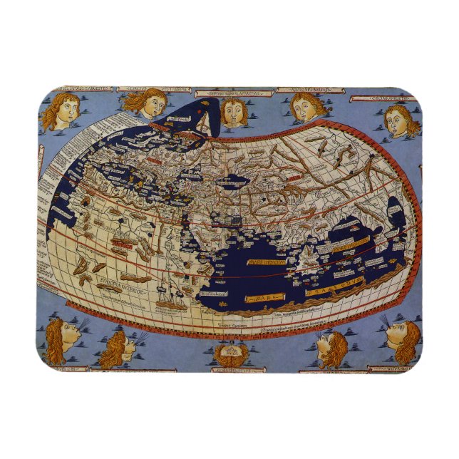 Antique Ptolemaic World Map, Johannes of Arnsheim Magnet (Horizontal)