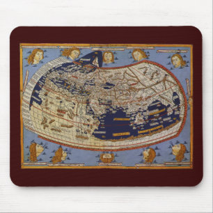 Antique Ptolemaic World Map, Johannes of Arnsheim Mouse Mat