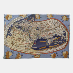 Antique Ptolemaic World Map, Johannes of Arnsheim Tea Towel