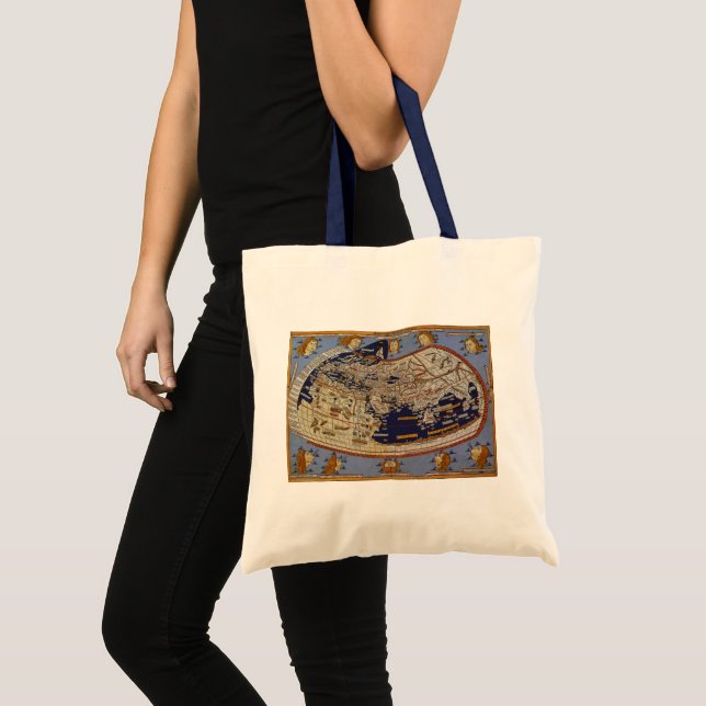Antique Ptolemaic World Map, Johannes of Arnsheim Tote Bag (Front (Product))