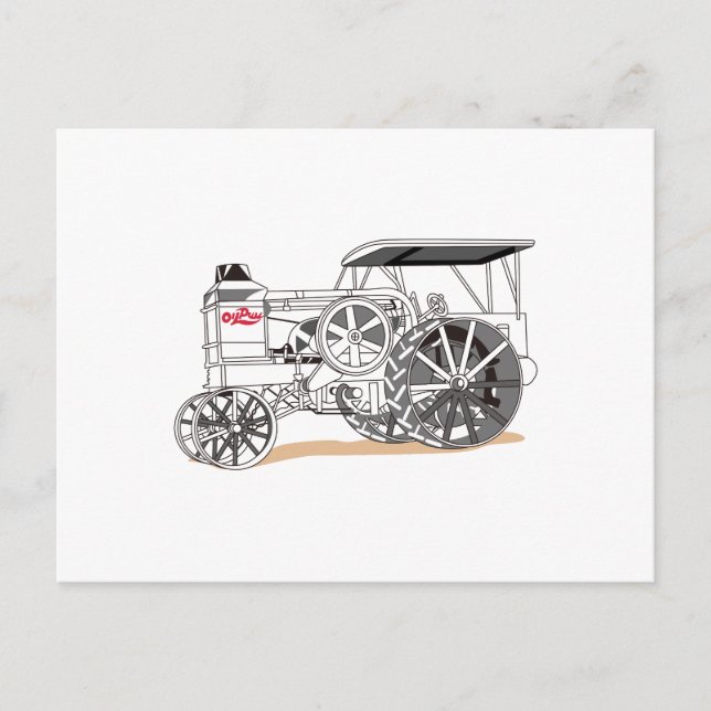 Antique Pulling Tractor Postcard (Front)
