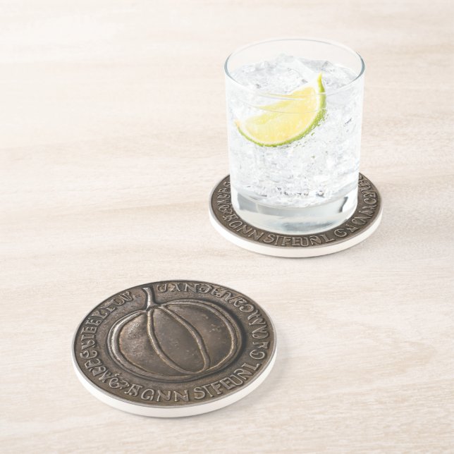 Antique Pumpkin Coin Coaster (Side)