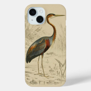 Antique Purple Heron Travies Edouard Print iPhone 15 Case
