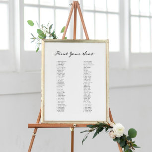 Antique Quill Find Your Seat Seating Chart 